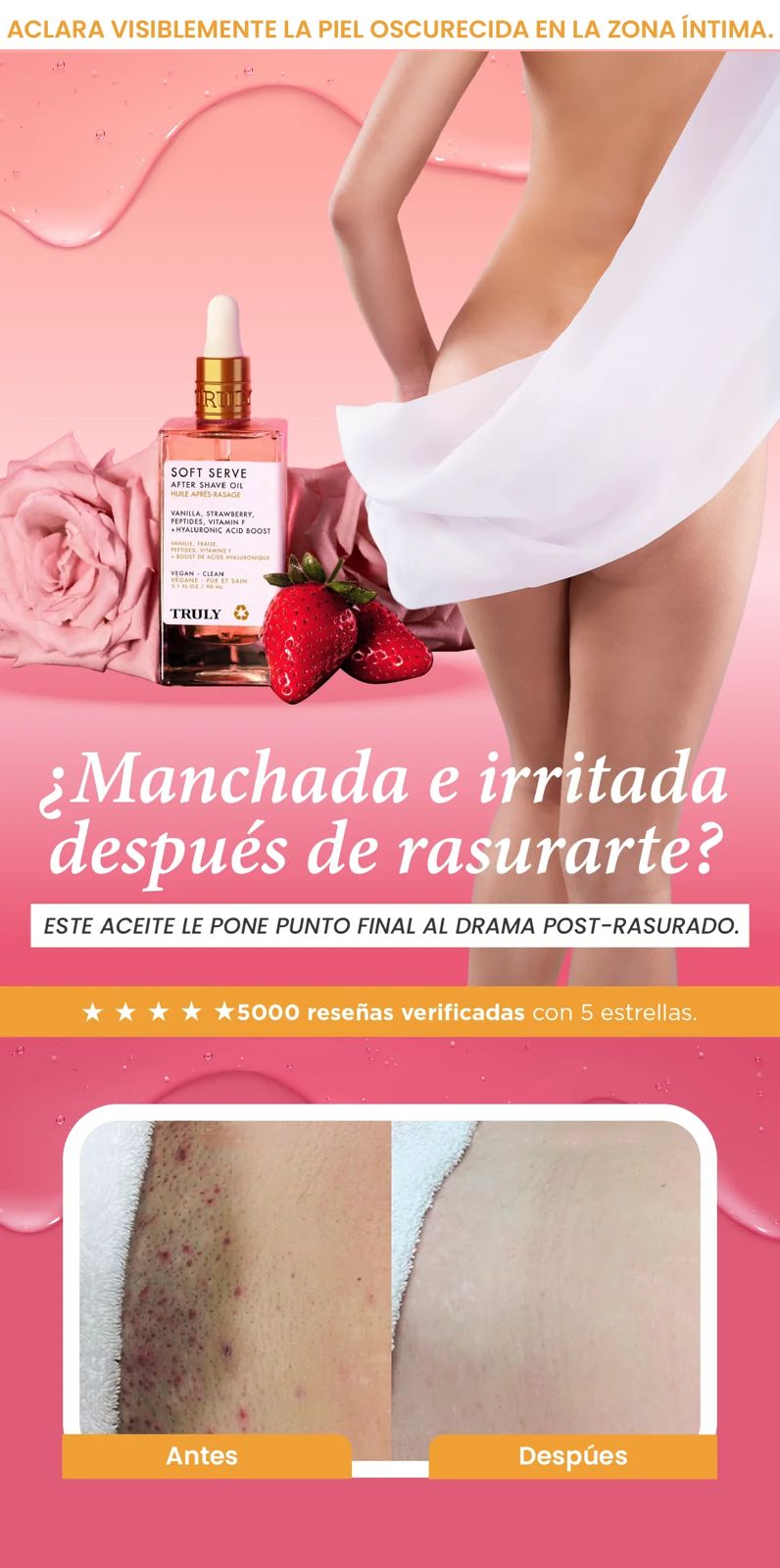 TRULY - Aceite blanqueador Post Afeitado - HOY Paga 1 y llévate 2 con 50% - ¡Paga al Recibir!