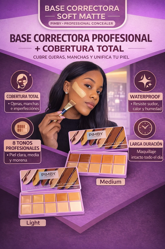 PIMBY - PALETA DE BASE CORRECTOR DE ALTA COBERTURA