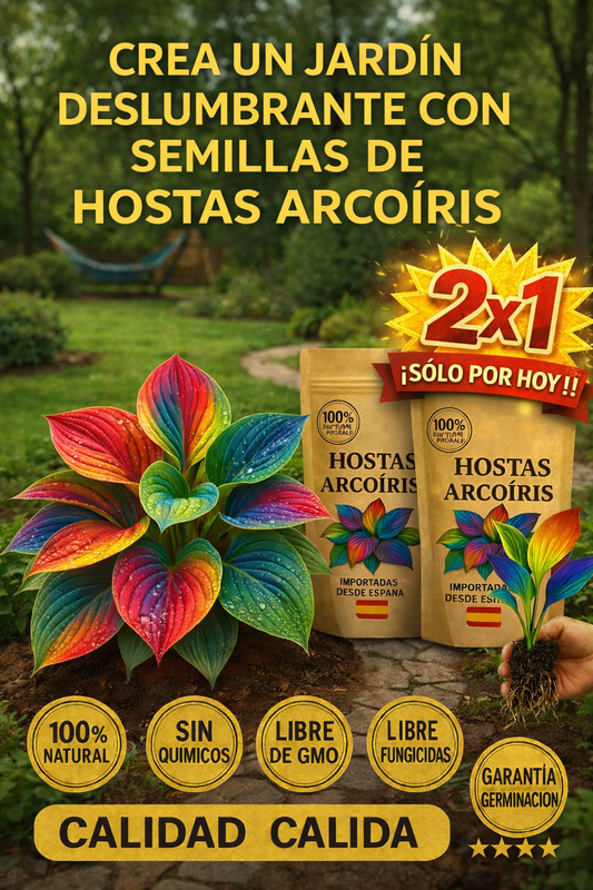 2X1 SEMILLAS DE HOSTAS ARCOIRIS MULTICOLOR