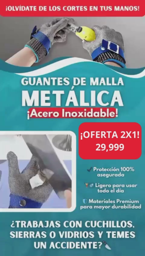 GUANTES DE ACERO INOXIDABLE® 2X1